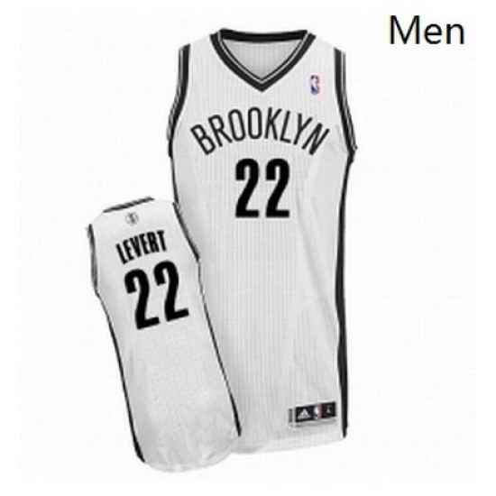 Mens Adidas Brooklyn Nets 22 Caris LeVert Authentic White Home NBA Jersey
